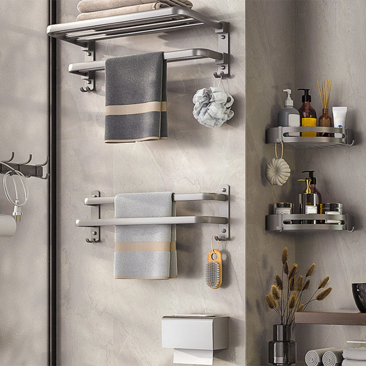 BowLift | Modern Bathroom Accessory Set Towel Bar Paper Holder Gray Bathroom Accessory Set