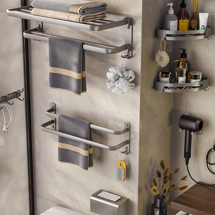 BowLift | Modern Bathroom Accessory Set Towel Bar Paper Holder Gray Bathroom Accessory Set