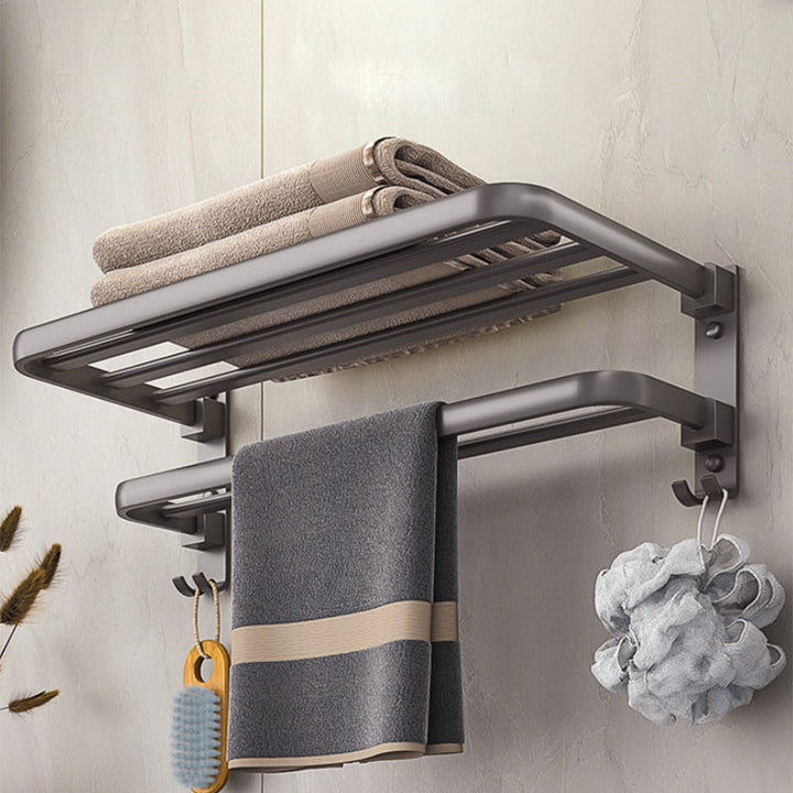 BowLift | Modern Bathroom Accessory Set Towel Bar Paper Holder Gray Bathroom Accessory Set