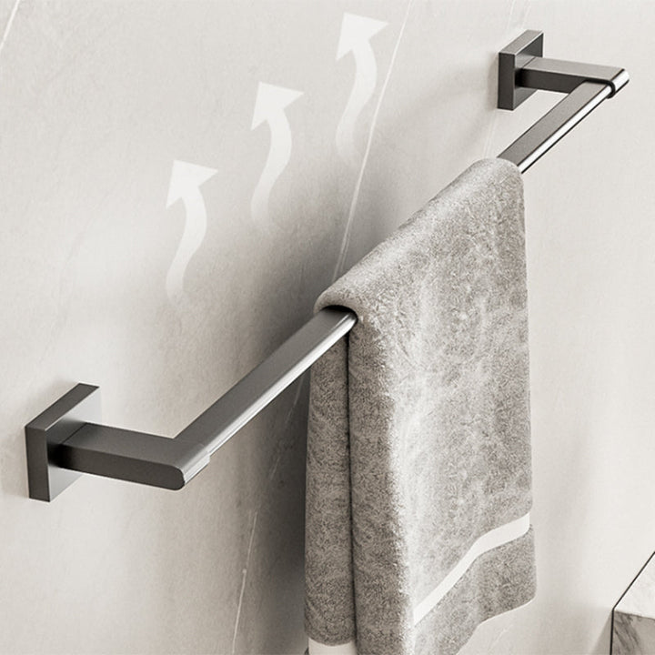 BowLift | Modern bathroom accessory set Bathroom shelf Towel bar gray bathroom accessory set