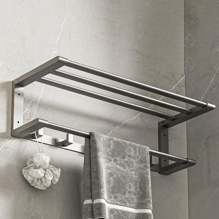 BowLift | Modern bathroom accessory set Bathroom shelf Towel bar gray bathroom accessory set