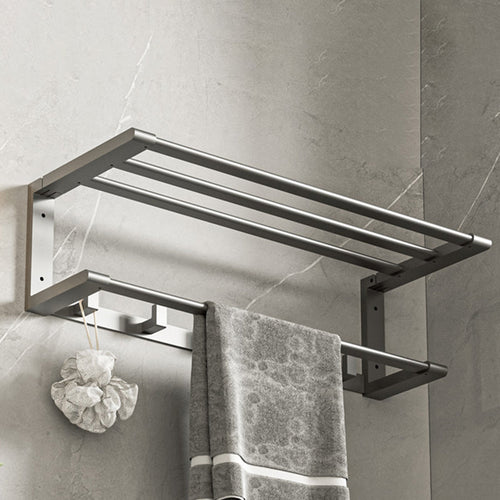BowLift | Modern bathroom accessory set Bathroom shelf Towel bar gray bathroom accessory set