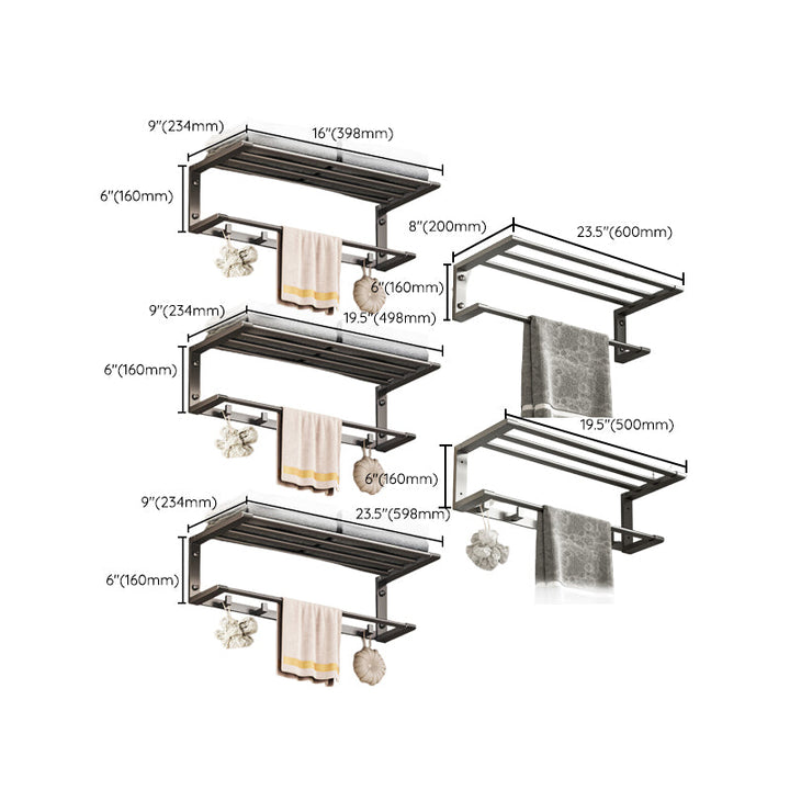 BowLift | Modern bathroom accessory set Bathroom shelf Towel bar gray bathroom accessory set