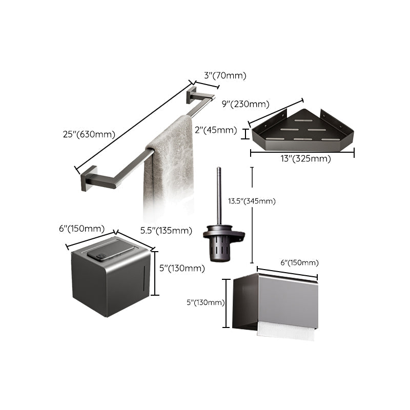 BowLift | Modern bathroom accessory set Bathroom shelf Towel bar gray bathroom accessory set