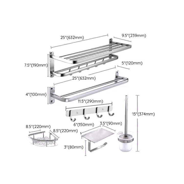 BowLift | Modern Bathroom Set Tissue Holder Bath Shelf Stainless Steel Bathroom Accessory Set