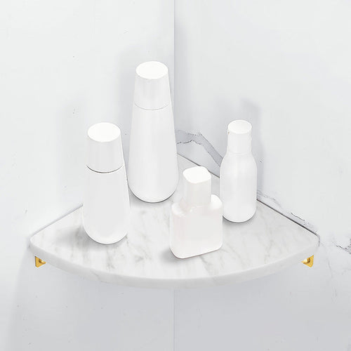 BowLift | 2-piece bathroom fitting set metal and marble bathroom shelf set