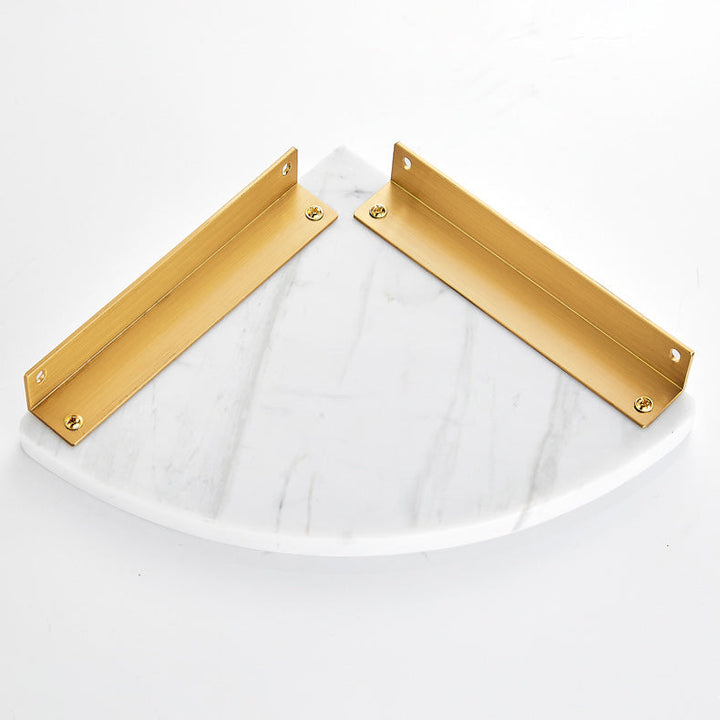 BowLift | 2-piece bathroom fitting set metal and marble bathroom shelf set