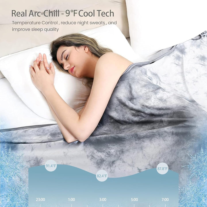 Tie-Dye Cooling Blanket – Q-Max > 0.5, Double-Sided & Stylish Color Gray | Bowlift