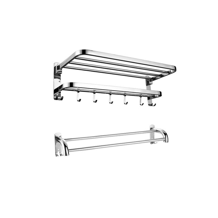 BowLift | Modern Bathroom Accessory Set Made of Chrome-Plated Stainless Steel with Bathrobe Hook/Towel Bar