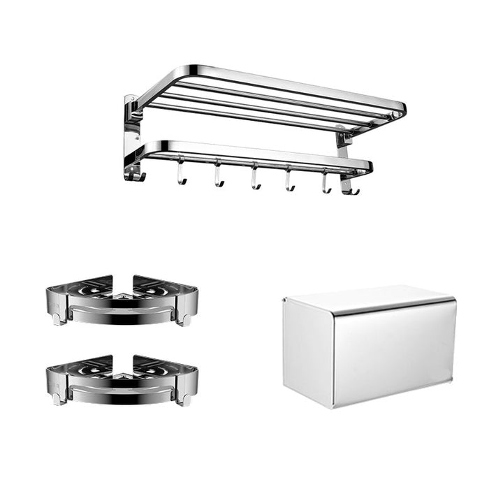 BowLift | Modern Bathroom Accessory Set Made of Chrome-Plated Stainless Steel with Bathrobe Hook/Towel Bar