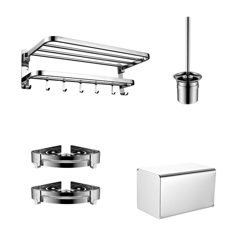 BowLift | Modern Bathroom Accessory Set Made of Chrome-Plated Stainless Steel with Bathrobe Hook/Towel Bar