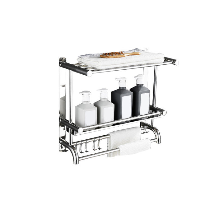 BowLift | Modern Bathroom Accessory Set Made of Chrome-Plated Stainless Steel with Bathrobe Hook/Towel Bar