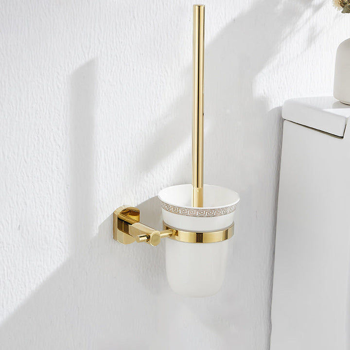 BowLift | 2-piece metal bathroom accessory set traditional toilet brush and holder set
