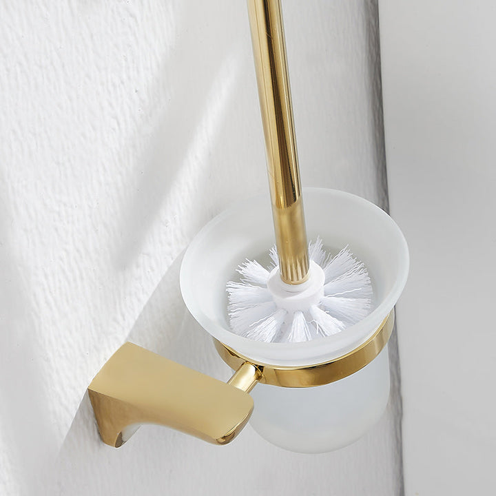 BowLift | 2-piece metal bathroom accessory set traditional toilet brush and holder set