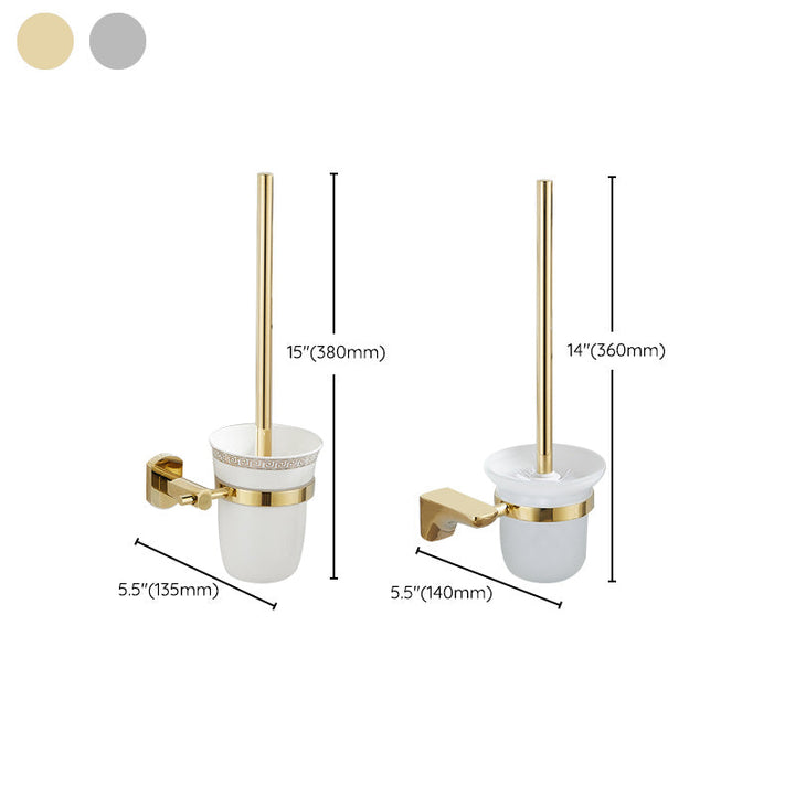 BowLift | 2-piece metal bathroom accessory set traditional toilet brush and holder set