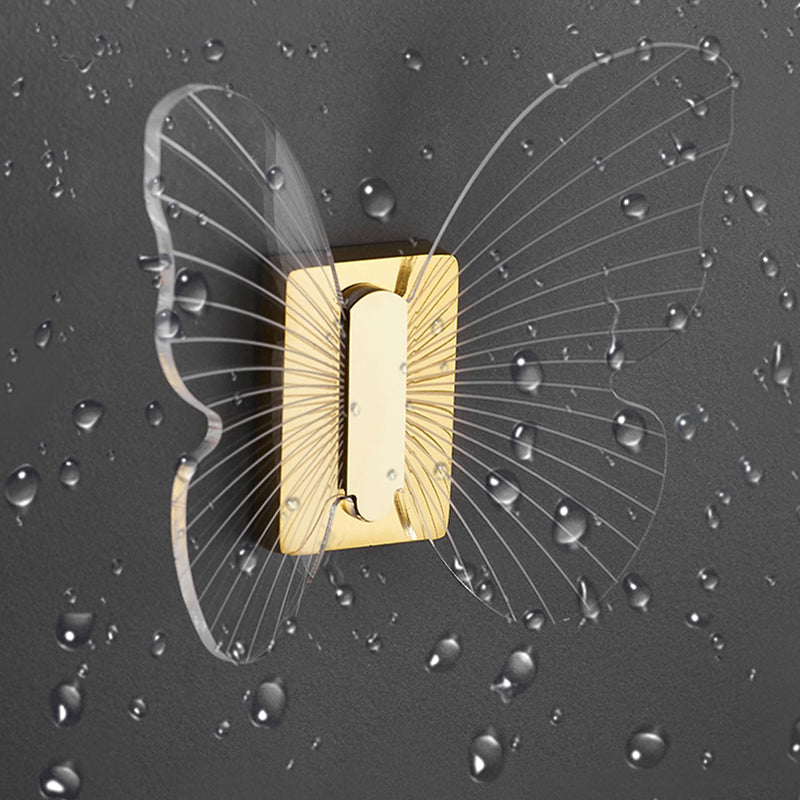 BowLift | Modern Brass Bathroom Accessory Set Acrylic Butterfly Theme Bathrobe Hooks