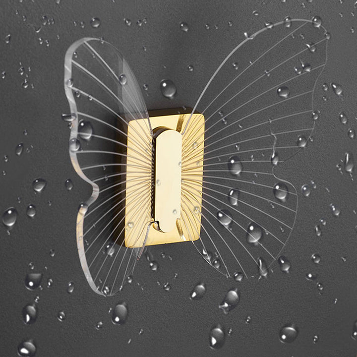 BowLift | Modern Brass Bathroom Accessory Set Acrylic Butterfly Theme Bathrobe Hooks