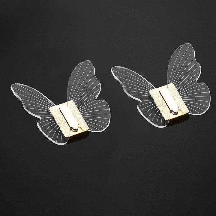 BowLift | Modern Brass Bathroom Accessory Set Acrylic Butterfly Theme Bathrobe Hooks