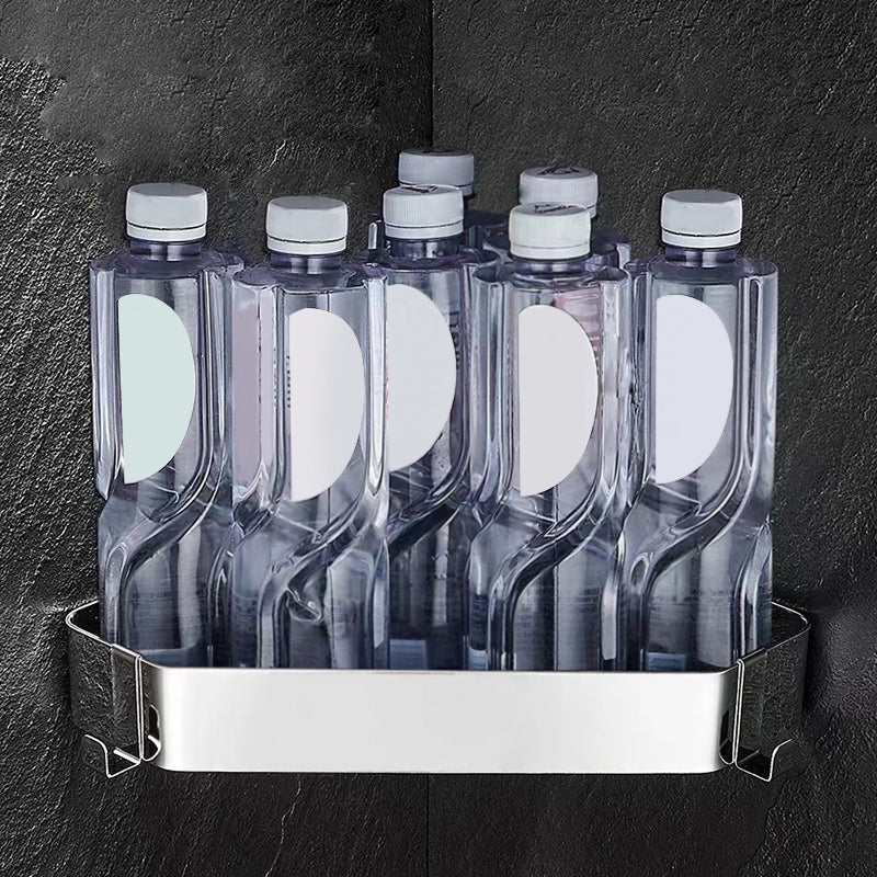 BowLift | 2-piece stainless steel bathroom accessory set 30 cm W triangular bathroom shelf