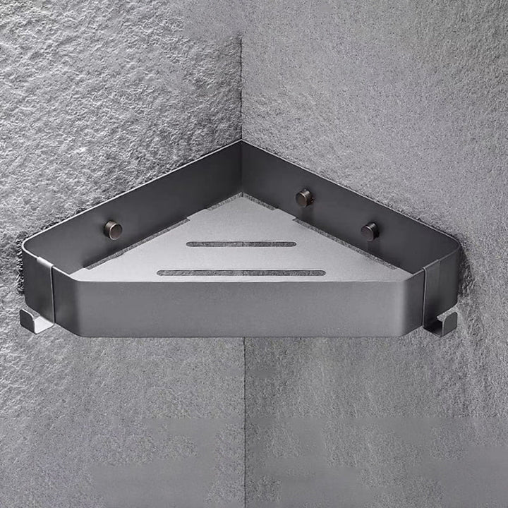BowLift | 2-piece stainless steel bathroom accessory set 30 cm W triangular bathroom shelf