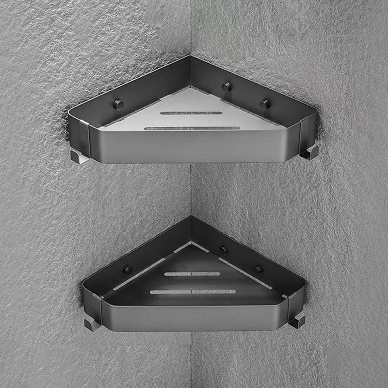 BowLift | 2-piece stainless steel bathroom accessory set 30 cm W triangular bathroom shelf