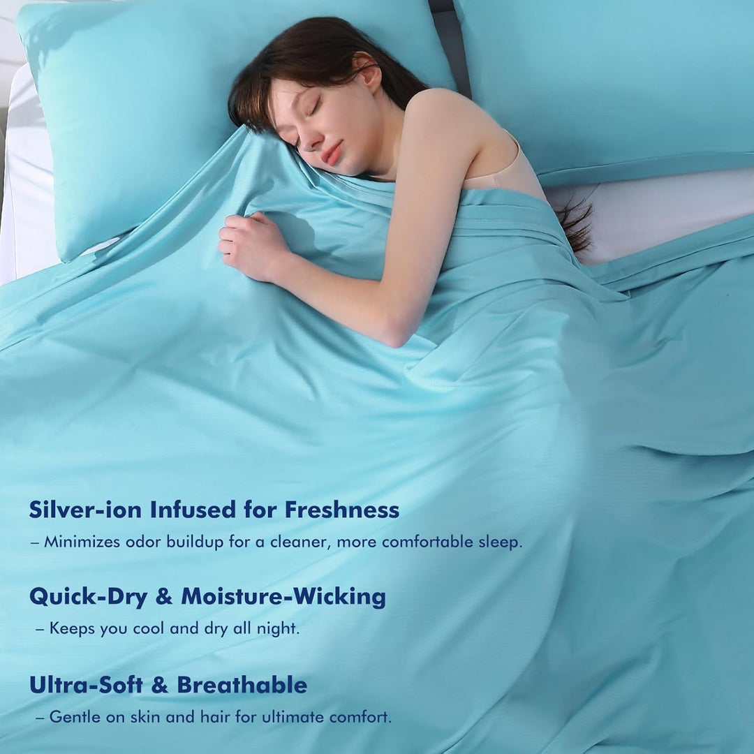 Blue Cooling Blanket –Silver Ion Freshness,  3.0, Lightweight for Hot Sleepers | Bowlift
