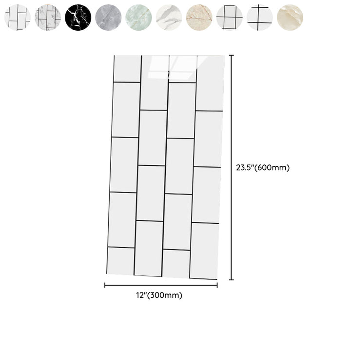 BowLift | 12" x 24" Marbling Single Panel Waterproof Splashback Wall Tile for Bathroom