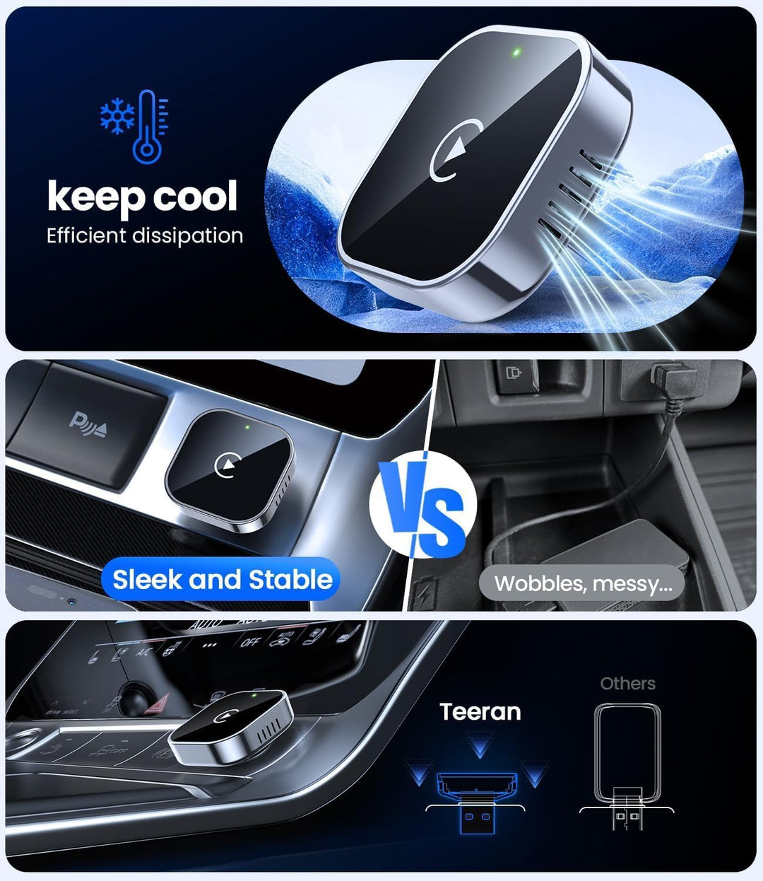 BowLift | Mini Wireless CarPlay Adapter with Dual-Band Connection and Compact Design – Novaro