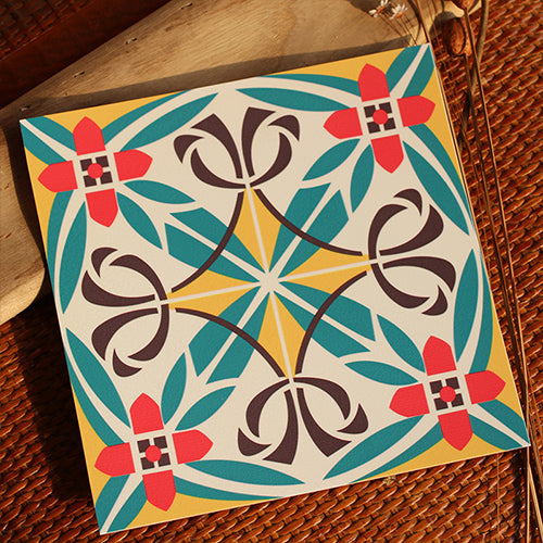 BowLift | Peel & Stick Vinyl Floor Multicolored Style Vinyl Floor with Matt Gloss