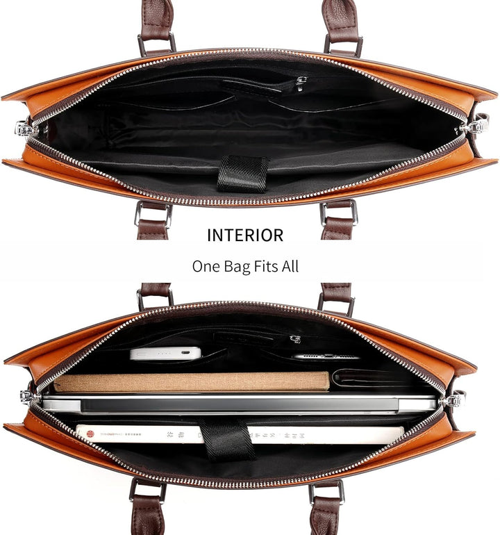 Genuine Leather Multi-Compartment Business Briefcase for Professionals | Bowlift