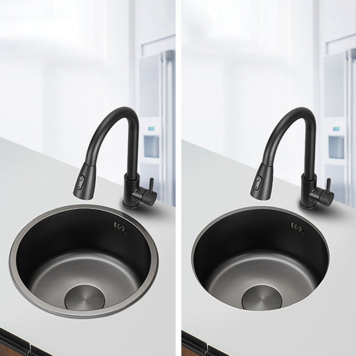 BowLift | Kitchen Sink Round Single Bowl Color and Scratch Resistant Under-mounted Stainless Steel Kitchen Sink