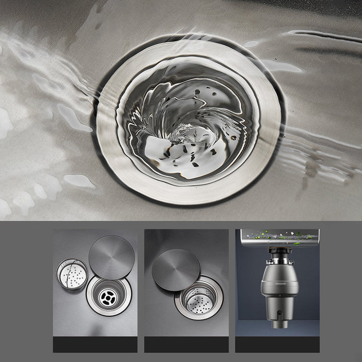BowLift | Kitchen Sink Round Single Bowl Color and Scratch Resistant Under-mounted Stainless Steel Kitchen Sink