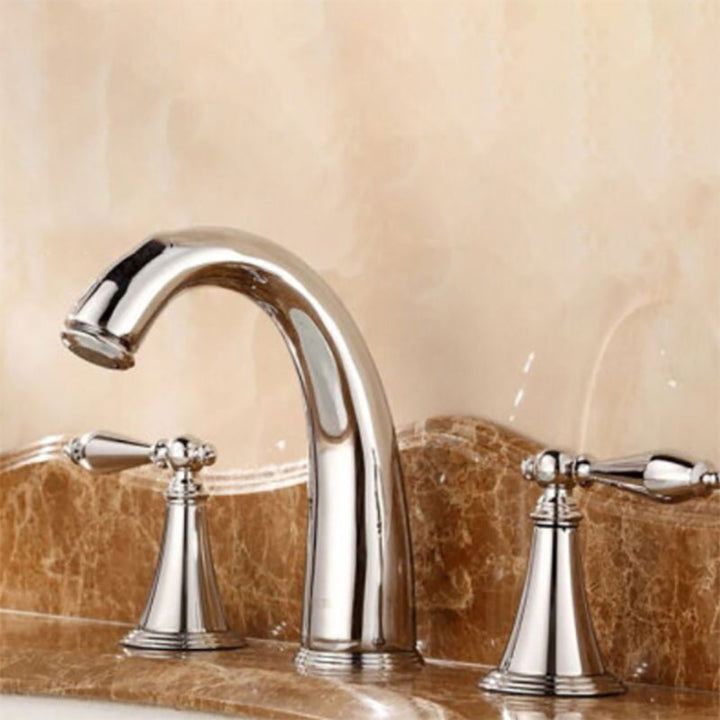 BowLift | Copper Deck-Mounted Roman Bathtub Faucet Low Arc Roman Bathtub Faucet Set