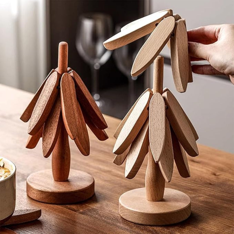 BowLift | Wooden Tree Coaster Set