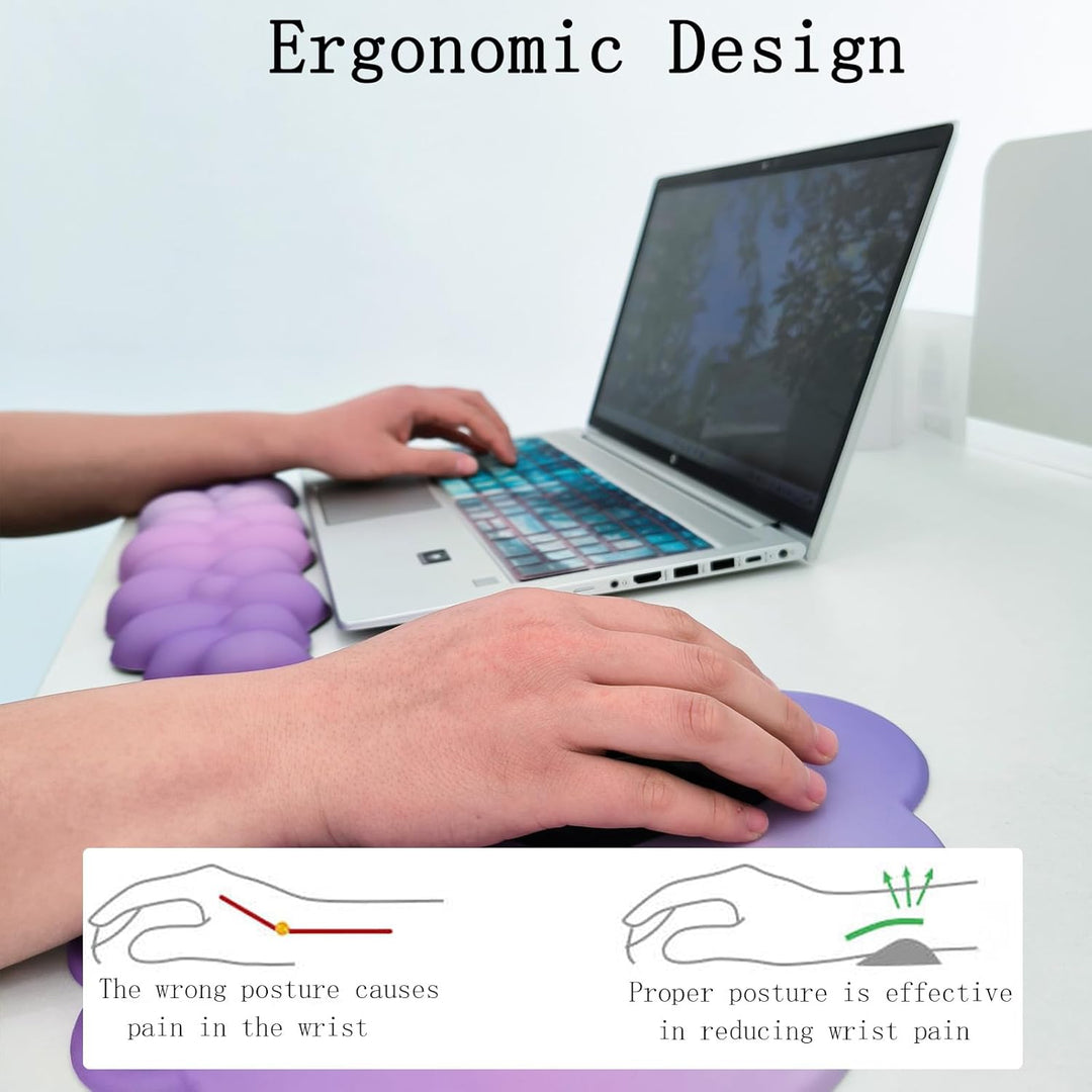 BowLift | Cloud-Shaped Ergonomic Wrist Rest Set with Mouse Pad & Coaster – Zeyora
