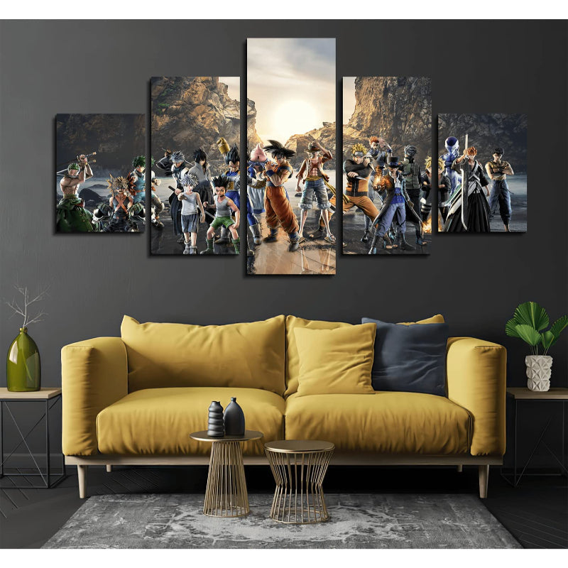 5 Piece Anime Squad Canvas Wall Art Painting | Bowlift