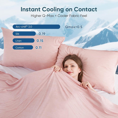 Light Pink Cooling Blanket –  3.0, Q-Max>0.5, Multi-Size Options | Bowlift