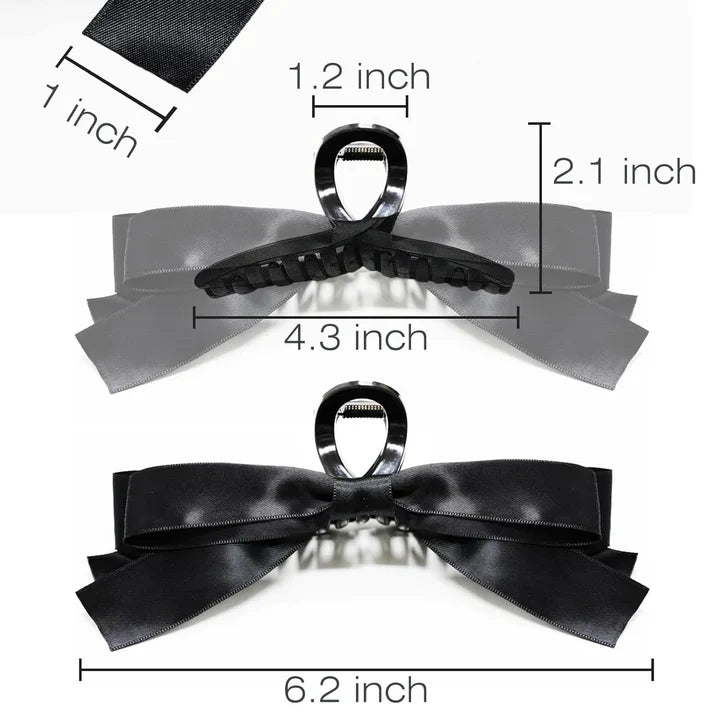BowLift | Large Hair Clips with Satin Bows