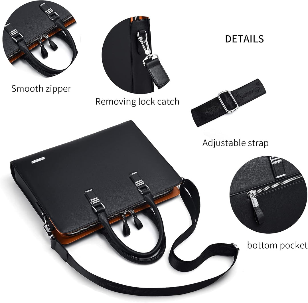Genuine Leather Multi-Compartment Business Briefcase for Professionals | Bowlift