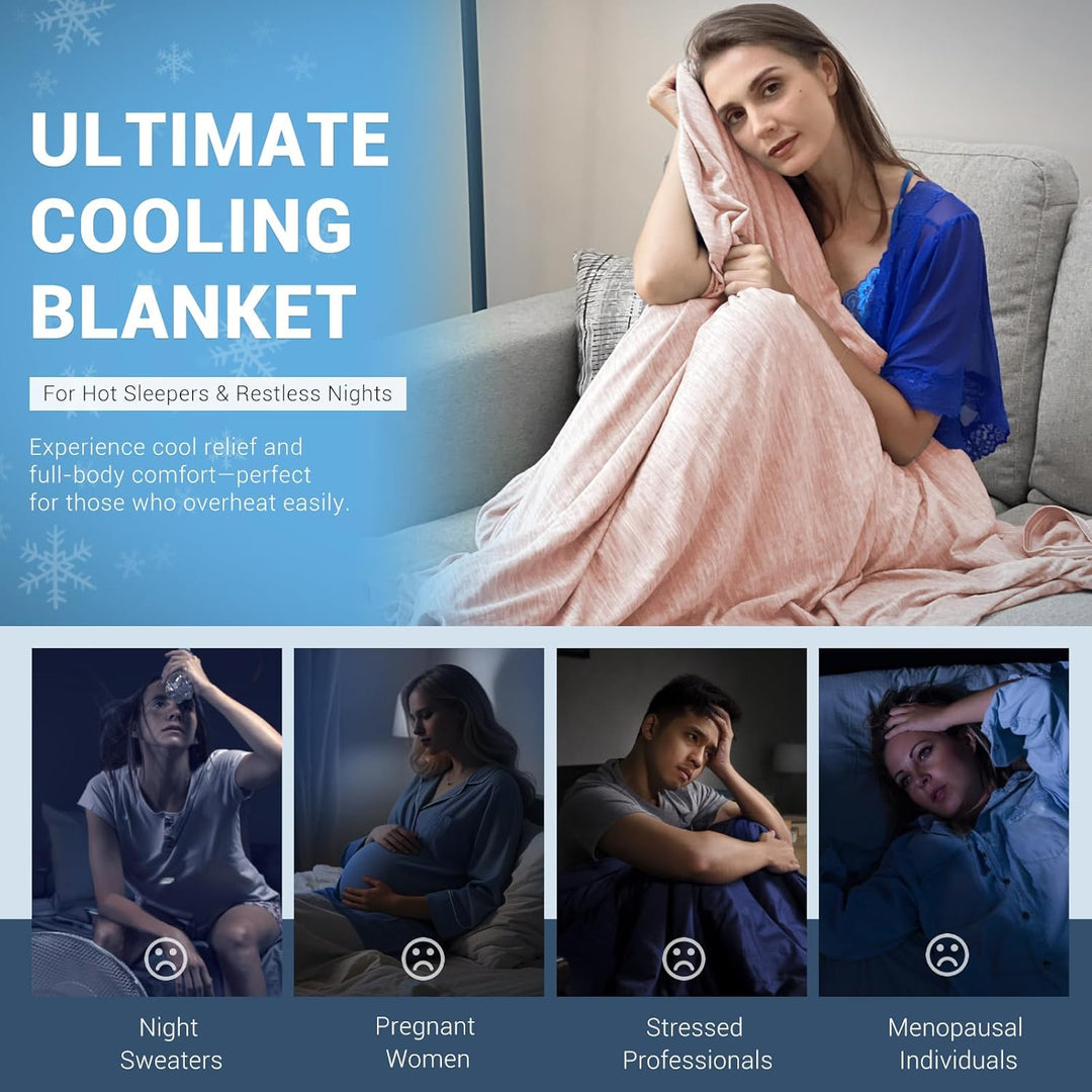 Light Pink Cooling Blanket –  3.0, Q-Max>0.5, Multi-Size Options | Bowlift