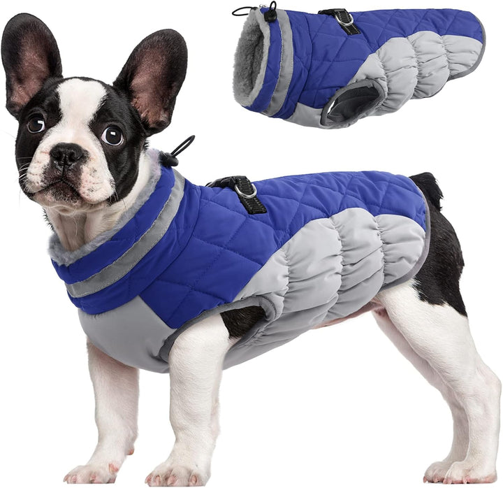 BowLift | SafeWalk Winter Harness Jacket – Waterproof dog jacket with reflection and fleece lining