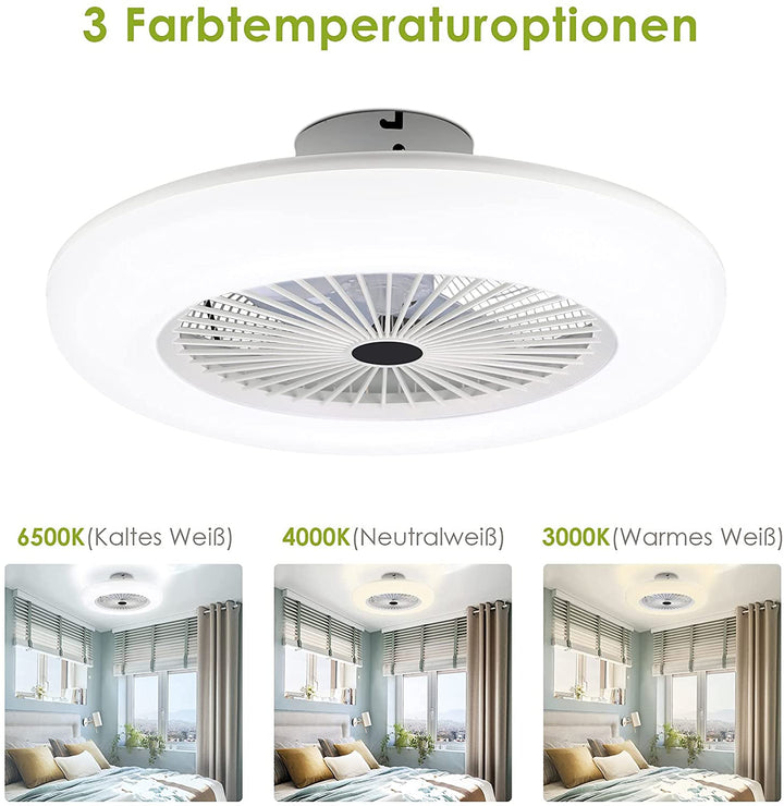 Ceiling fan with lighting 80W with remote control | Bowlift