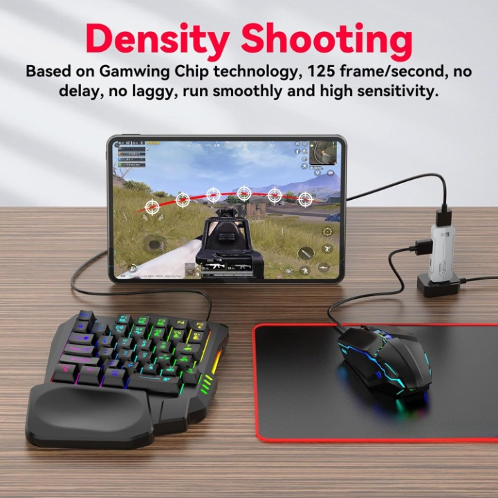 BowLift | RGB Gaming Keyboard and Mouse Combo – Ergonomic Controller Adapter Set – Zyvorn