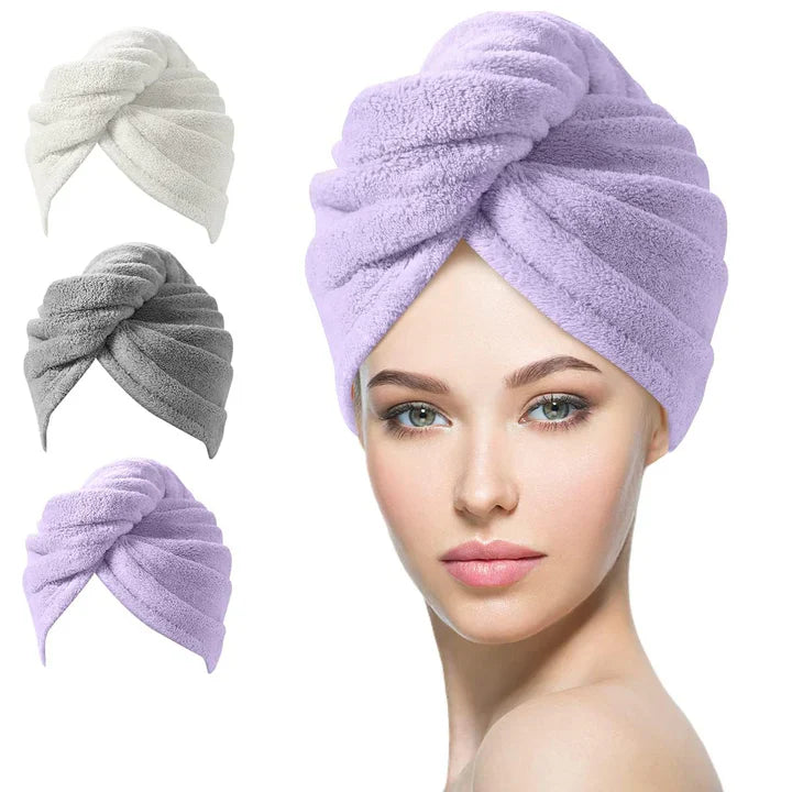 BowLift | Microfiber Hair Towel Set | 3 Pack for Quick Drying