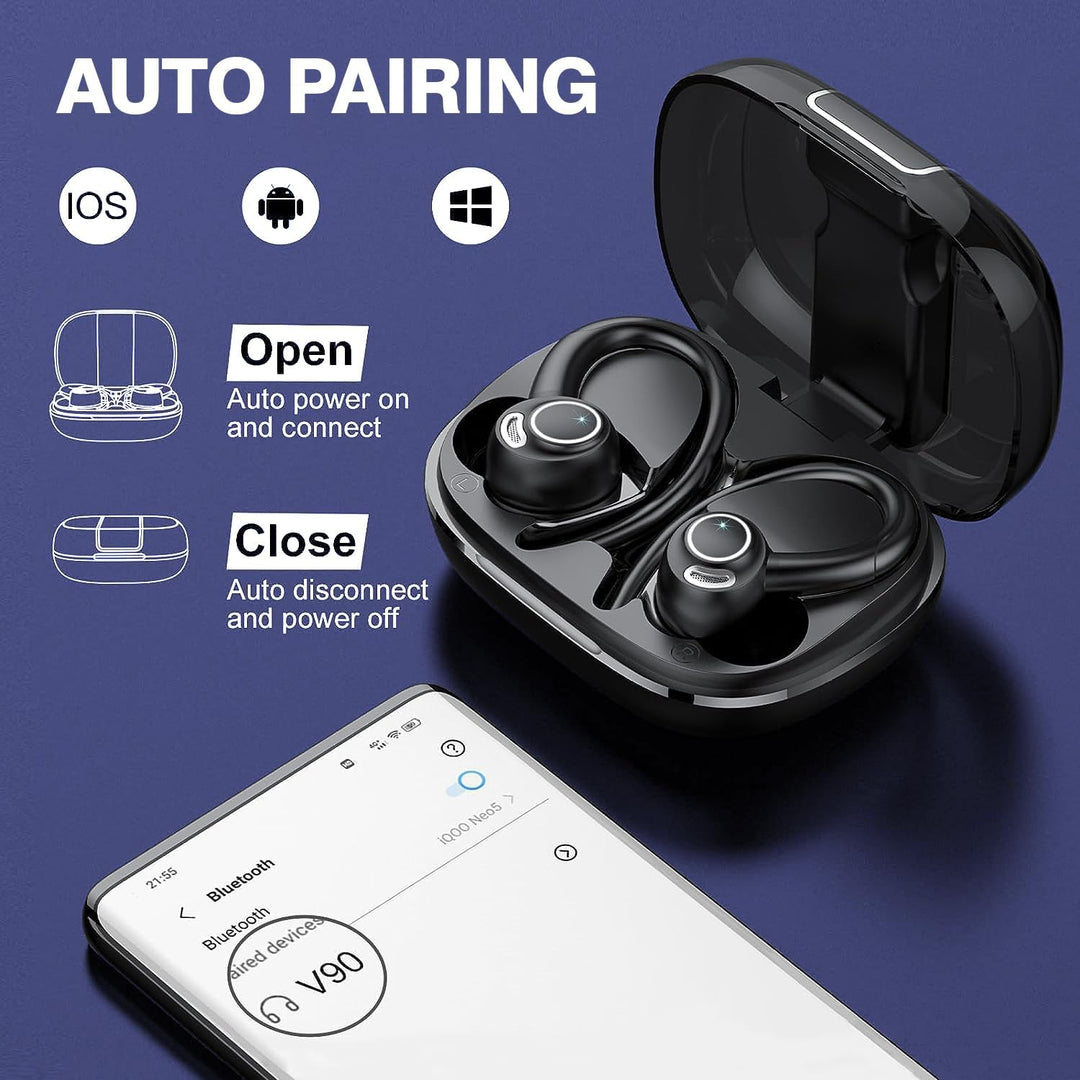 BowLift | Wireless Bluetooth 5.3 Sport Earbuds with Noise Reduction and 48H Playback – Zeyora