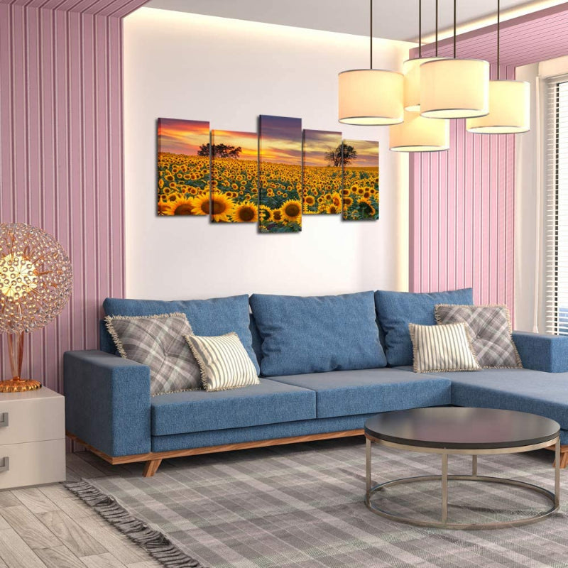 5 Piece Sunflower Farms Canvas Wall Art Painting | Bowlift