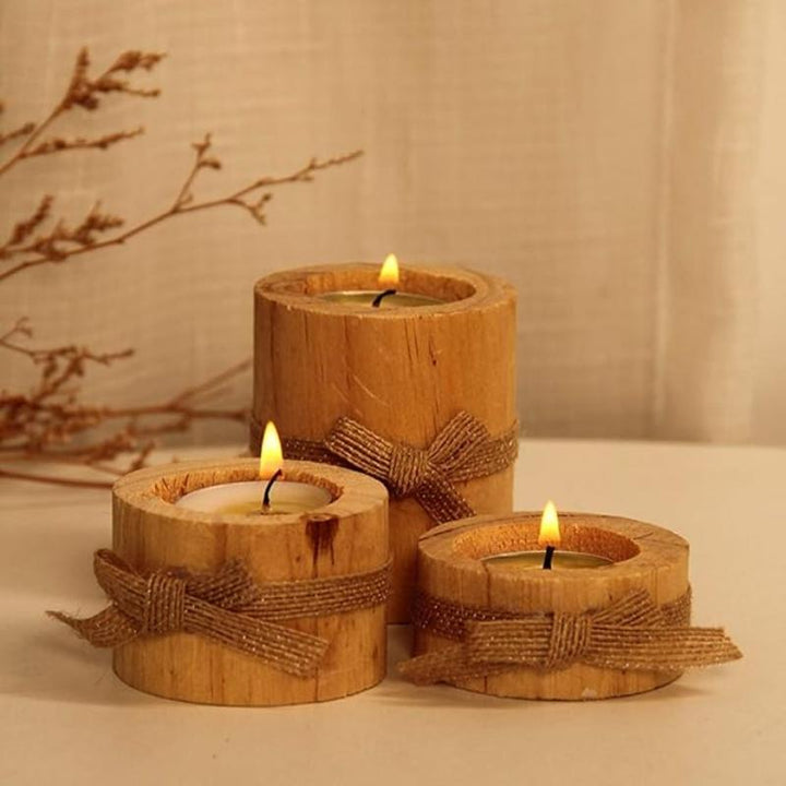 BowLift | Wood Candle Holders