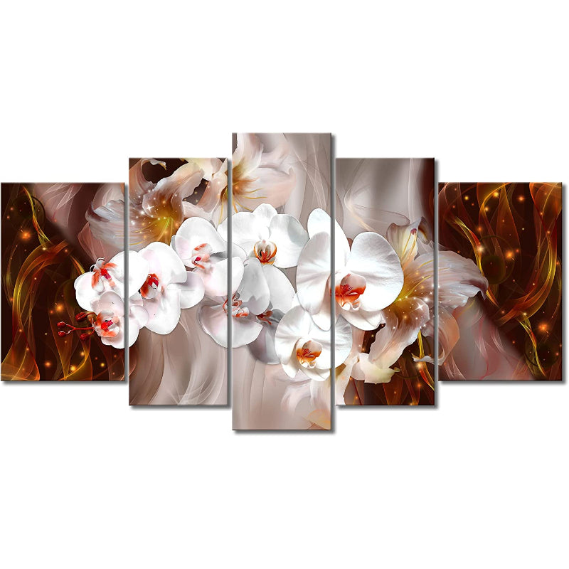 Set Of 5 Rose Canvas Wall Art Painting | Bowlift
