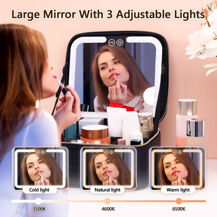 Luxury Makeup Organizer with Illuminated Mirror Bowlift