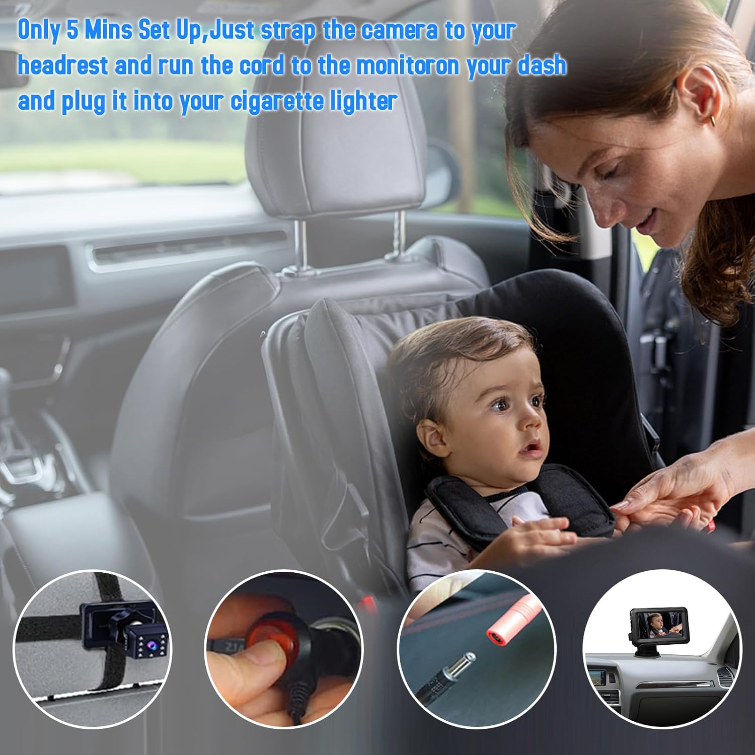 BowLift | Baby Car Mirror with 1080P Camera & 4.3'' Screen – Solvian